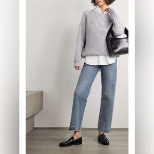 Toteme Twisted Seam Straight Wide Leg Jeans 29 Worn Wash Blue